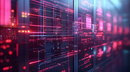 Abstract Server Room Lights