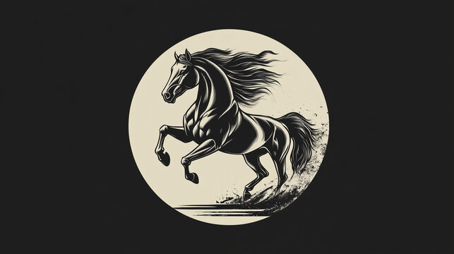 Sleek Prancing Horse Logo Design