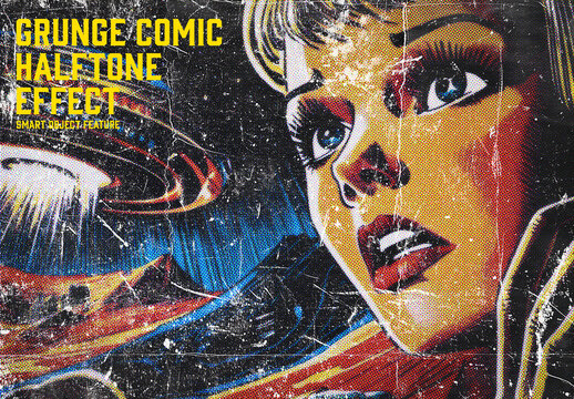 Grunge Comic Halftone Effect with Generative AI