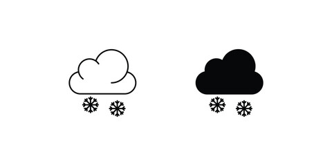 christmas cloud set icon with white background vector stock illustration