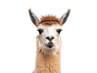 a llama with a fluffy hat