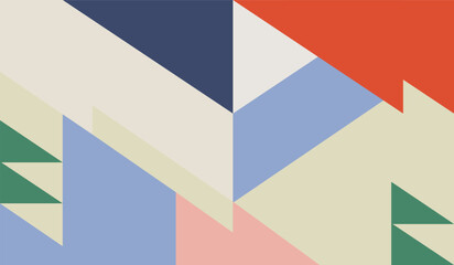 Simple with vintage colors shapes geometric vector background design
