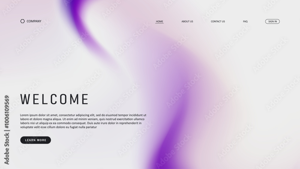 Poster abstract wave futuristic design of landing page. retro gradient mesh website design