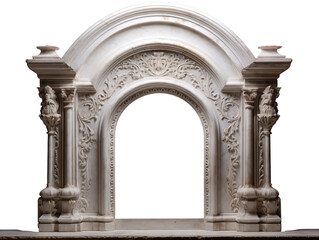 Obraz premium a white stone arch with carved designs