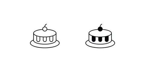christmas cake set icon with white background vector stock illustration