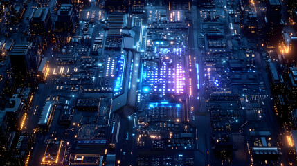 Circuit Board City: A Futuristic Vision of Technology