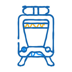 tram transport vehicle doodle icon sketch vector. tram transport vehicle sign. isolated symbol illustration