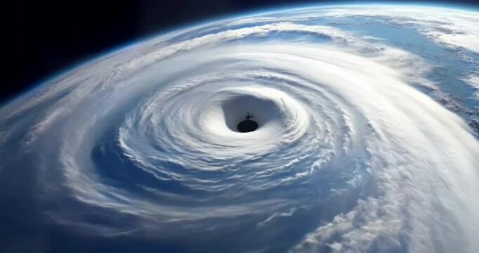 Creating a satellite view of the massive storm depicted view AI-generated