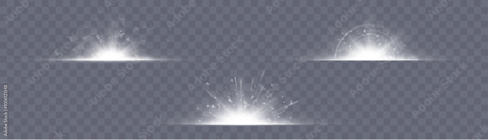 Aufkleber vertical glow effect, light energy explosion effect. light lens reflection. vector