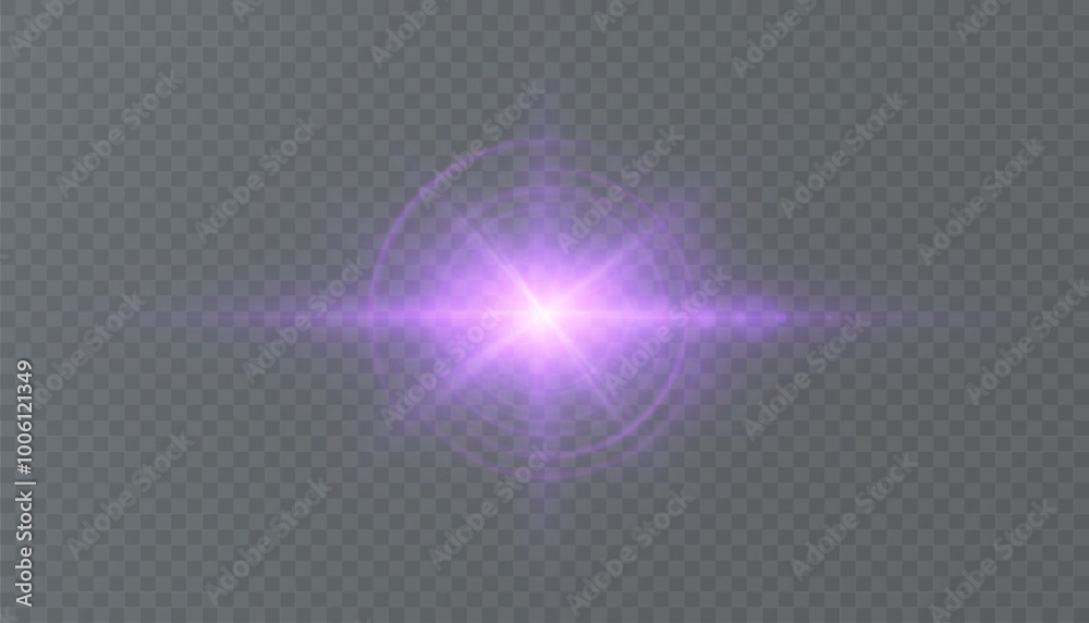 Poster pink glowing light effect. sun flare. glow effect. star flares with shimmering glare. beautiful shim