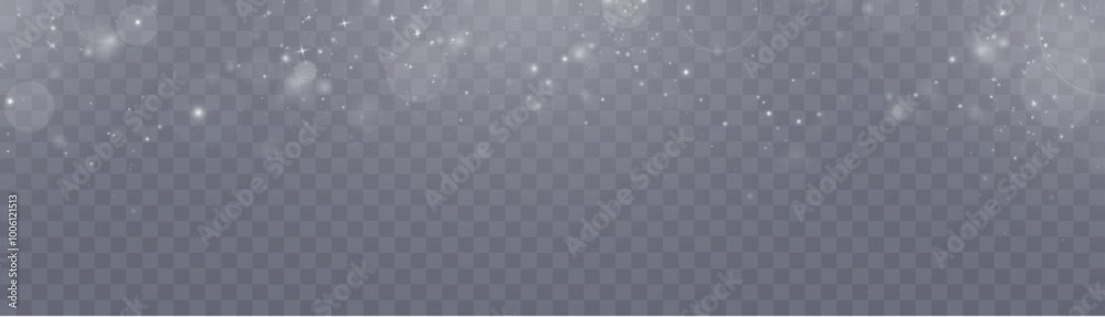 Aufkleber Light abstract glowing bokeh highlights. Light bokeh effect isolated on transparent background. The Christmas background shines from the dust. Christmas concept for design and illustrations.	