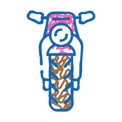 motorcycle transport vehicle doodle icon sketch vector. motorcycle transport vehicle sign. isolated symbol illustration