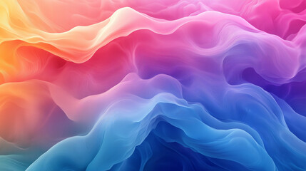 Obraz premium Pastel Fluid Gradient Art Soft Flowing Colors in Pink Orange and Blue Swirls