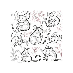Mouse Hand Drawn Doodle Vector Design