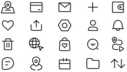 Black Vector Icons Set