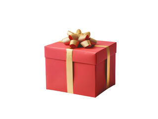 a red box with a gold bow