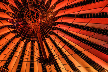 Colourful dome of Sony Centre in Berlin