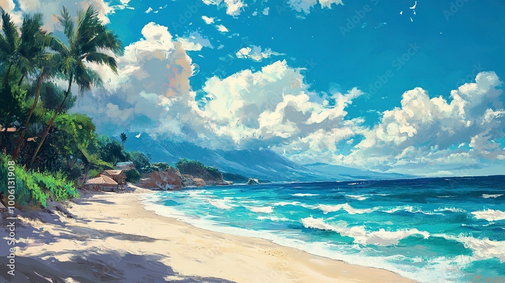 Wall mural summer beach 