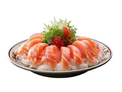 a plate of food on a white background