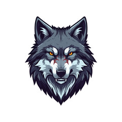 An esports-style illustration featuring an angry wolf head logo