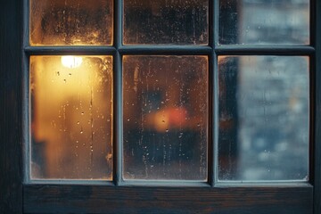 Rainy Window Close Up