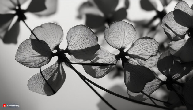 black and white flower, Black and white flower photo, close-up of petals, beautiful flower background - Powered by Adobe