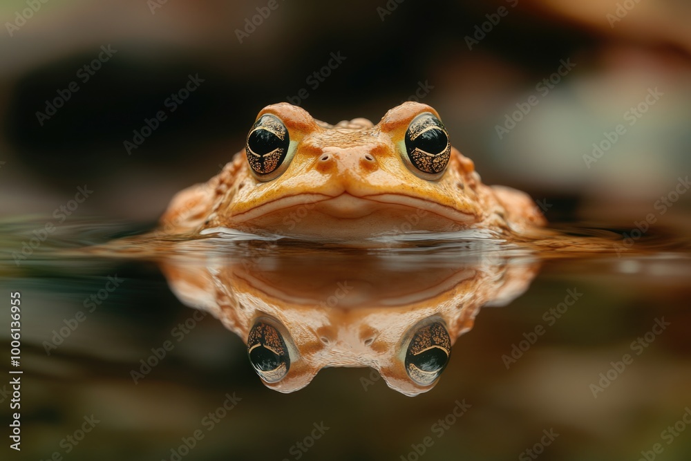 Wall mural frog's face underwater