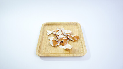 Peeled Boiled Egg on White Background