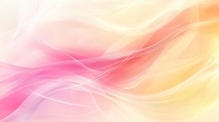 Fototapeta premium Soft pastel gradients flowing from pink to yellow, creating a warm, abstract background with subtle transitions.