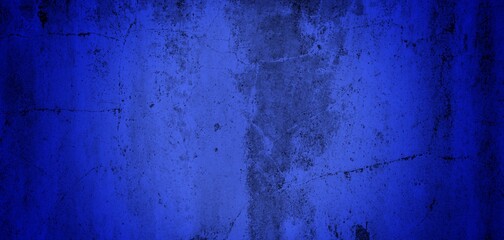 Obraz premium long background of cracked wall blue color,Black blue stone background. Toned rock texture. Wide banner. Dark grunge background with copy space for design.