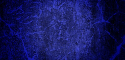 long background of cracked wall blue color,Black blue stone background. Toned rock texture. Wide banner. Dark grunge background with copy space for design.