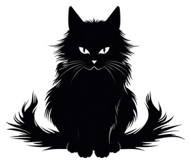 Obraz premium PNG A witch scary cat silhouette animal mammal.