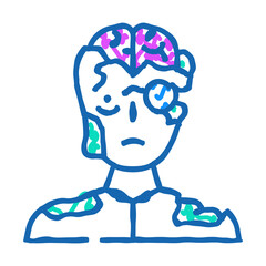 zombie monster doodle icon sketch vector. zombie monster sign. isolated symbol illustration