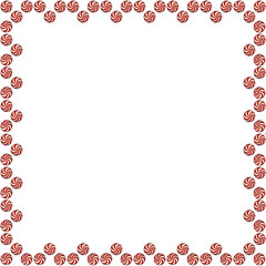 Red white circle candy winter season illustration on transparent background