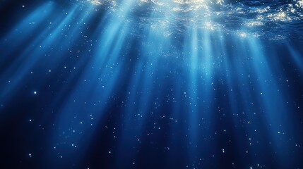 Sunlight Beams Through Ocean Water