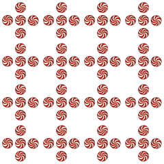 Red white circle candy winter season illustration on transparent background