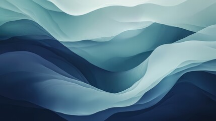 A smooth gradient from dark blue to pale teal, with soft curves and transitions creating a calming abstract design.