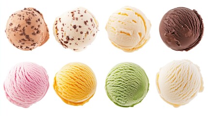 Six scoop ice cream with various flavors