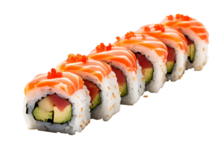 a row of sushi rolls