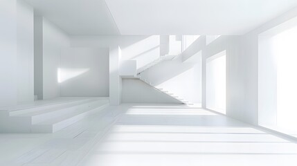 Fototapeta premium A modern white living room interior minimalist desig