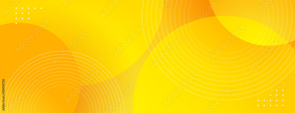 Poster yellow abstract background with circle shapes