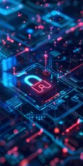 Large area emphasizing digital security concepts.