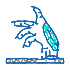 hand scary zombie doodle icon sketch vector. hand scary zombie sign. isolated symbol illustration