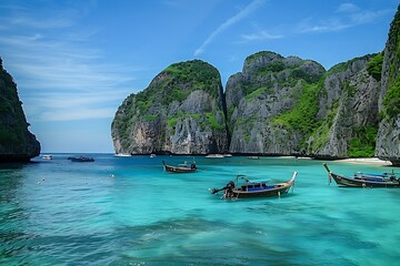 Obraz premium Beautiful beach with white sand and turquoise water in Palawan, Philippines