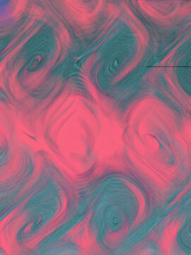 Abstract background with swirling pink and teal patterns, creating a marbled or tie-dye effect.,