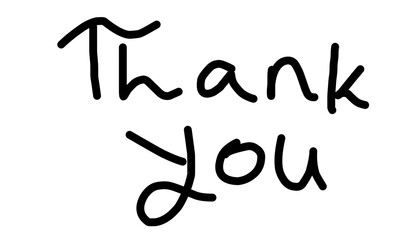 Thank you text on white background 