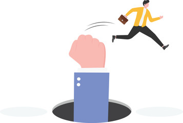 A big hand hit the businessmen, risk

