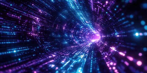 a purple and blue abstract background with many lights