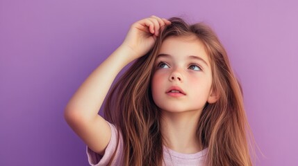 Fototapeta premium Little Girl with Brown Hair