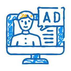 native advertising doodle icon sketch vector. native advertising sign. isolated symbol illustration